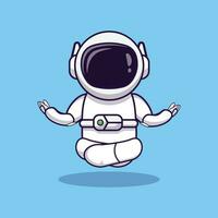 icono de dibujos animados vector astronauta meditando. concepto de fantasía. diseño simple premium