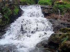 Foaming river in rock view beautiful nature photo