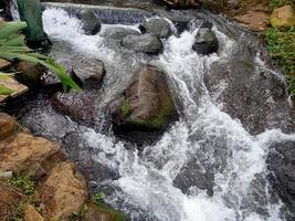 Foaming river in rock view beautiful nature photo