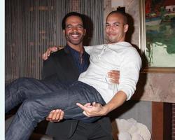 LOS ANGELES, MAR 25 -  Kristoff St John, Bryton James at the Young and Restless 41st Anniversary Cake at CBS Television City on March 25, 2014 in Los Angeles, CA photo