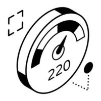 Isometric icon of performance, editbale design vector