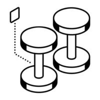 Trendy style icon of dumbbell, use it commercially vector