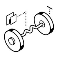 Trendy style icon of powerlifting dumbbell, use it commercially vector