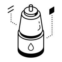 A sports water flask icon, editable vector