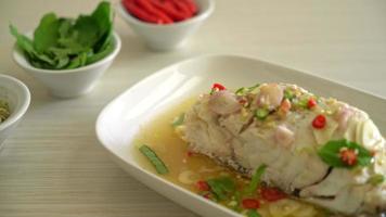 steamed sea bass fish fillet steak with herbs video