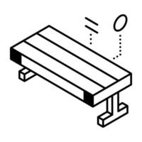 Trendy weight bench line icon design vector