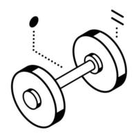 Trendy style icon of powerlifting dumbbell, use it commercially vector