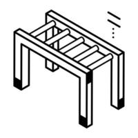 icono de la línea de moda de la escalera vector