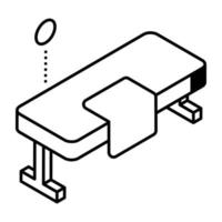 Trendy weight bench line icon design vector