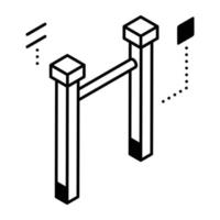 A gym arm machine line isometric icon vector