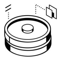 An isometric icon of barbell plates vector