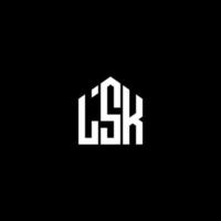 Diseño de letras lsk. Diseño de logotipo de letras lsk sobre fondo negro. Concepto de logotipo de letra de iniciales creativas de lsk. Diseño de letras lsk. Diseño de logotipo de letras lsk sobre fondo negro. yo vector