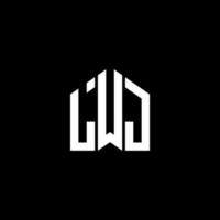 Concepto de logotipo de letra de iniciales creativas lwj. Diseño de letras lwj. Diseño de logotipo de letras lwj sobre fondo negro. Concepto de logotipo de letra de iniciales creativas lwj. diseño de letras lwj. vector