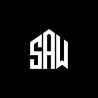 SAW letter logo design on BLACK background. SAW creative initials letter logo concept. SAW letter design. vector