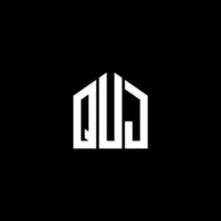 QUJ letter logo design on BLACK background. QUJ creative initials letter logo concept. QUJ letter design. vector