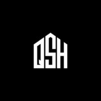 diseño de letras qsh. diseño de logotipo de letras qsh sobre fondo negro. concepto de logotipo de letra de iniciales creativas qsh. diseño de letras qsh. diseño de logotipo de letras qsh sobre fondo negro. q vector