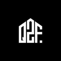 concepto de logotipo de letra inicial creativa qzf. diseño de letras qzf. diseño de logotipo de letras qzf sobre fondo negro. concepto de logotipo de letra inicial creativa qzf. diseño de letras qzf. vector