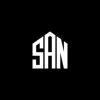 diseño del logotipo de la letra san sobre fondo negro. concepto de logotipo de letra de iniciales creativas san. diseño de letras san. vector