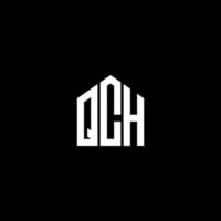 QCH letter logo design on BLACK background. QCH creative initials letter logo concept. QCH letter design. vector