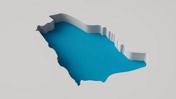 mapa de arabia saudita mapa de extrusión interior 3d profundidad del mar con sombra interior. foto