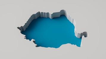 mapa de rumania mapa de extrusión interior 3d profundidad del mar con sombra interior. foto