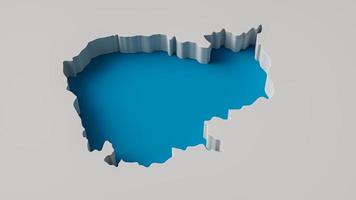 Cambodia Map 3d inner extrude map Sea Depth with inner shadow. photo