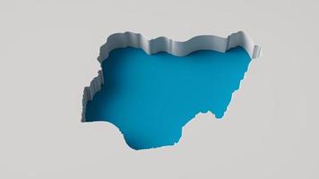 Nigeria Map 3d inner extrude map Sea Depth with inner shadow. photo