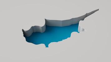 Cyprus Map 3d inner extrude map Sea Depth with inner shadow. photo