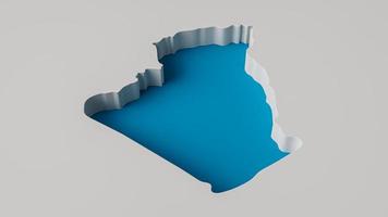 Algeria Map 3d inner extrude map Sea Depth with inner shadow. photo