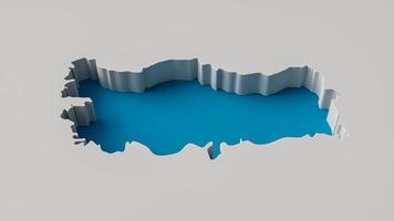 Turkey Map 3d inner extrude map Sea Depth with inner shadow. photo