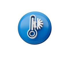Ilustración 3d de icono de termómetro brillante aislado sobre fondo blanco foto