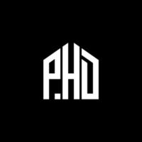 diseño de logotipo de letra phd sobre fondo negro. concepto de logotipo de letra de iniciales creativas de phd. diseño de carta de doctorado. vector