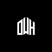 diseño de la letra owh.diseño del logotipo de la letra owh sobre fondo negro. concepto de logotipo de letra de iniciales creativas owh. diseño de la letra owh.diseño del logotipo de la letra owh sobre fondo negro. o vector