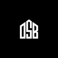 concepto de logotipo de letra de iniciales creativas osb. diseño de letras osb. diseño de logotipo de letras osb sobre fondo negro. concepto de logotipo de letra de iniciales creativas osb. diseño de letras osb. vector