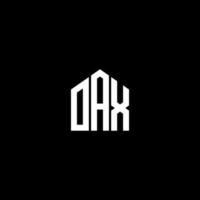 diseño de letras oax. diseño de logotipo de letras oax sobre fondo negro. concepto de logotipo de letra de iniciales creativas de oax. diseño de letras oax. diseño de logotipo de letras oax sobre fondo negro. o vector