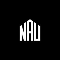 NAU letter logo design on BLACK background. NAU creative initials letter logo concept. NAU letter design. vector