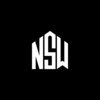 NSW letter logo design on BLACK background. NSW creative initials letter logo concept. NSW letter design. vector