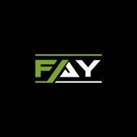 diseño de logotipo de letra fay sobre fondo negro. concepto creativo del logotipo de la letra de las iniciales de fay. diseño de letras fay. vector