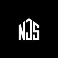 diseño del logotipo de la letra njs sobre fondo negro. concepto de logotipo de letra de iniciales creativas de njs. diseño de letras njs. vector