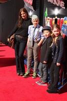 LOS ANGELES, FEB 1 - Marcia Gay Hardin, her children, and Albert Tsai at the Lego Movie Premiere at Village Theater on February 1, 2014 in Westwood, CA photo