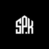 diseño de letras spk. diseño de logotipo de letras spk sobre fondo negro. concepto de logotipo de letra de iniciales creativas spk. diseño de letras spk. diseño de logotipo de letras spk sobre fondo negro. s vector