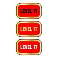 Level 17 sign in red color isolated on white background vector