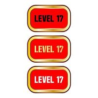 Level 17 sign in red color isolated on white background vector