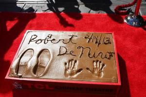 LOS ANGELES, FEB 4 - Robert DeNiro hand and foot prints in cement at the Robert DeNiro Handprint and Footprint Ceremony at the TCL Chinese Theater forcourt on February 4, 2013 in Los Angeles, CA photo