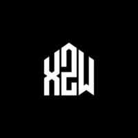 diseño del logotipo de la letra xzw sobre fondo negro. xzw concepto de logotipo de letra de iniciales creativas. diseño de letras xzw. vector