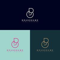 bo letter logo vector design with three colors