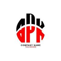 diseño creativo del logotipo de la letra bpk con fondo blanco vector