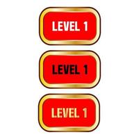 Level 1 sign in red color isolated on white background vector