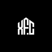 diseño del logotipo de la letra xfc sobre fondo negro. concepto de logotipo de letra de iniciales creativas xfc. diseño de letras xfc. vector