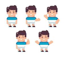 Set of Boy Children expressions Cute vector